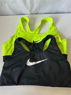 Nike Dri-Fit Sports Bra lot of 2 Black Green Nike Pro